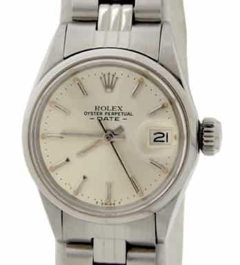 Ladies Rolex Date Ref. 6516 Stainless Steel Silver Dial Watch (SKU 2414686AMT)