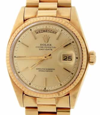 Mens Rolex 1803 18K Gold Day-Date President Watch Champagne Dial (SKU 4176151AMT)