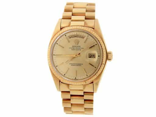 Mens Rolex 1803 18K Gold Day-Date President Watch Champagne Dial (SKU 4176151AMT)