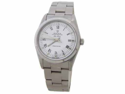 Mens Rolex 14000M Stainless Steel Air-King Watch White Roman Dial (SKU D903771AMT)