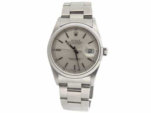 Mens Rolex Stainless Steel Datejust Silver Dial and Oyster Band 16200 (SKU 16200AMT)