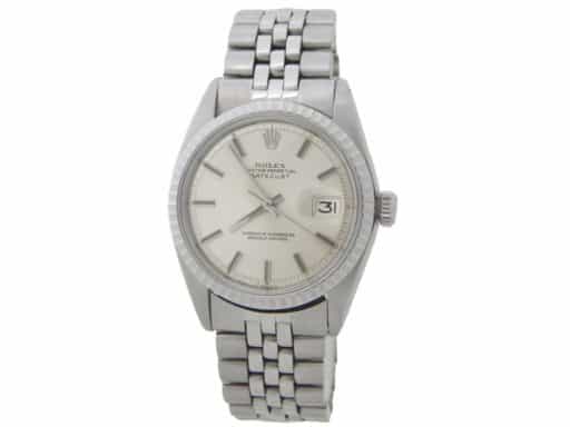 Mens Rolex Stainless Steel Datejust Watch with Silver Dial 1603 (SKU 3368493AMT)