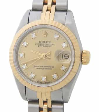 Ladies Rolex Two-Tone Datejust Watch 69173 Factory Diamond Dial (SKU 9019768GAMT)