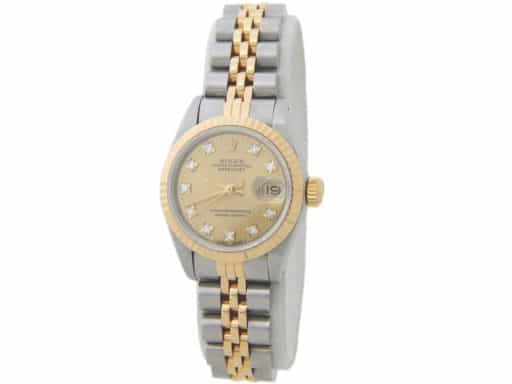 Ladies Rolex Two-Tone Datejust Watch 69173 Factory Diamond Dial (SKU 9019768GAMT)