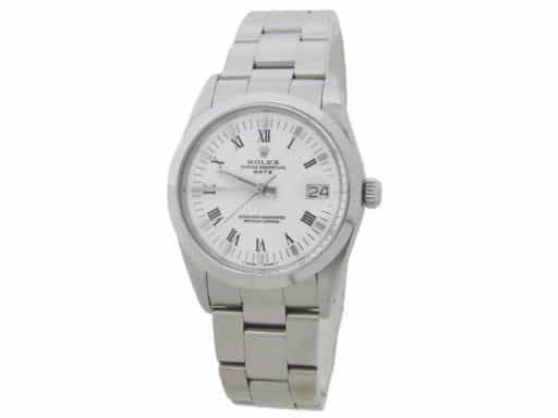 Mens Rolex Stainless Steel Date White Roman Dial with Oyster Band 15000 (SKU L331024AMT)