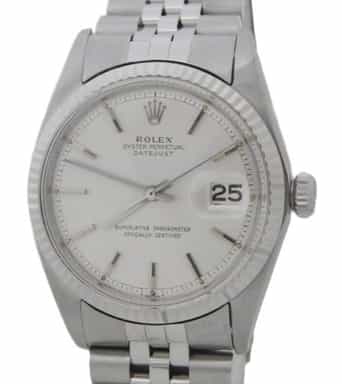 Mens Rolex Stainless Steel Datejust Watch Silver Dial 1601 (SKU 1277158AMT)