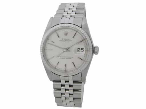 Mens Rolex Stainless Steel Datejust Watch Silver Dial 1601 (SKU 1277158AMT)