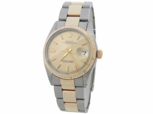 Mens Rolex Two-Tone Yellow Gold/ Stainless Steel Datejust Champagne Dial 1601 (SKU 2759434AMT)