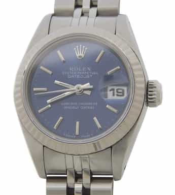 Ladies Rolex Stainless Steel Datejust with Blue Dial 69174 (SKU 8801222BAMT)