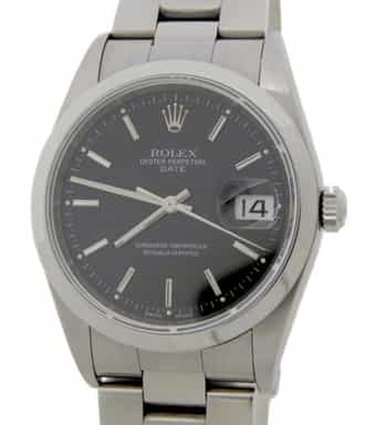 Mens Rolex Stainless Steel 15200 Date Watch with Black Dial (SKU K358348FPAMT)