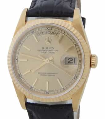 Mens Rolex 18K Gold Day-Date Watch 18238 (SKU W265654AMT)