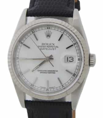 Mens Rolex Stainless Steel Datejust 16234 Watch White Dial (SKU W283113BLAMT)