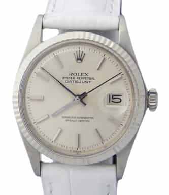 Mens Rolex Stainless Steel Datejust Watch Silver Dial 1601 (SKU 2176369AMT)