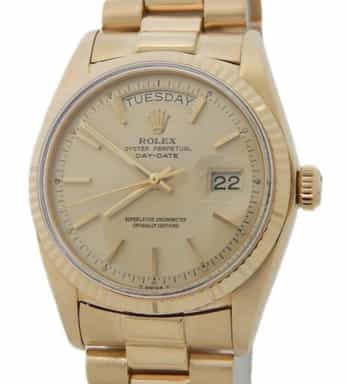 Mens Rolex 18K Yellow Gold Day-Date President Watch Model 1803 (SKU 3029889CAMT)