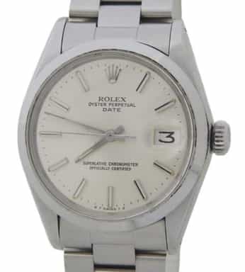 Mens Rolex Stainless Steel Date Model 1500 Watch with Silver Dial (SKU 3803099AMT)