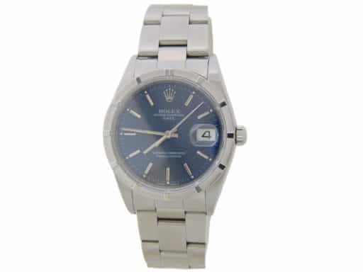 Mens Rolex Stainless Steel Date Watch Blue Dial 15210 (SKU F763989AMT)