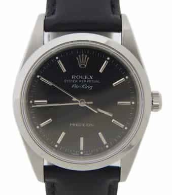 Mens Rolex Stainless Steel Air-King Watch with Black Dial 14000 (SKU P507393AMT)