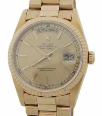 Mens Rolex 18K Gold Day-Date President Watch Champagne Dial 18238 (SKU W265654PAMT)