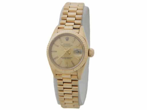 Ladies Rolex 18K Yellow Gold Datejust Watch with Champagne Dial  69178 (SKU 9176032AMT)