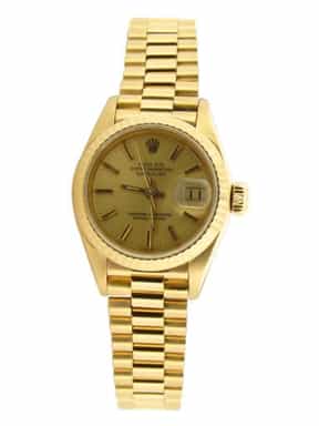 Ladies Rolex 18K Yellow Gold Datejust Watch with Gold Champagne Dial  69178 (SKU 9176032FPAMT)