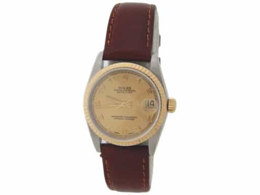 Mid Size Rolex Two-Tone 18K/SS Datejust 68273 Champagne Arabic Dial (SKU S195952AMT)