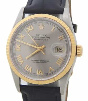Mens Rolex Two-Tone 18K/SS Datejust Slate Roman 16233 (SKU T991968BAMT)