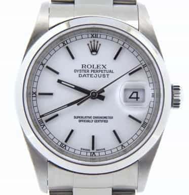 Mens Rolex Stainless Steel Datejust White  16200 (SKU BBY485331BMT)