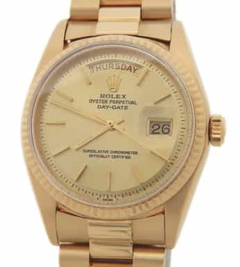 Mens Rolex 18K Gold Day-Date President Champagne Dial 1803 (SKU 4072744AMT)