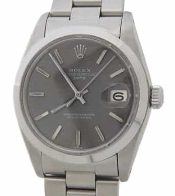 Mens Rolex Stainless Steel 1500 Date Watch with Slate Gray Mosaic Dial (SKU 5378264AMT)