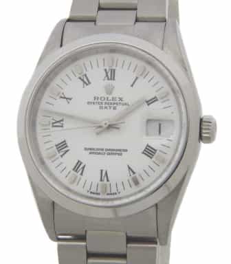 Mens Rolex Stainless Steel Date White Roman Dial 15200 (SKU U568256AMT)