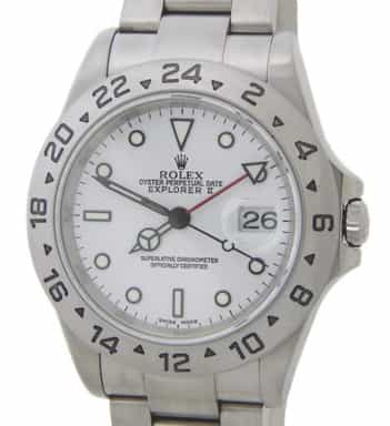 Mens Rolex Stainless Steel Explorer II White Dial 16570 (SKU Y881454AMT)