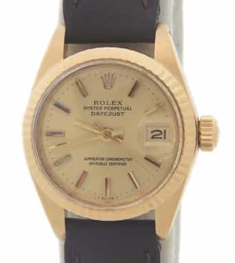 Ladies Rolex 18K Yellow Gold Datejust Champagne Dial 6917 (SKU 6525310AMT)