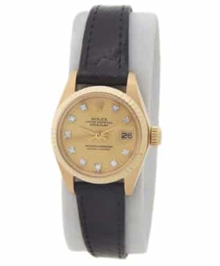 Ladies Rolex 18K Yellow Gold Datejust Champagne Diamond Dial 6917 (SKU 7318201AMT)