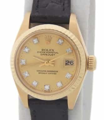 Ladies Rolex 18K Yellow Gold Datejust Champagne Diamond Dial 6917 (SKU 7318201AMT)