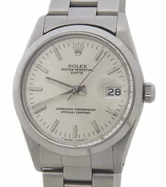 Mens Rolex Stainless Steel Date Watch with Silver Dial 15000 (SKU 7321133FPAMT)