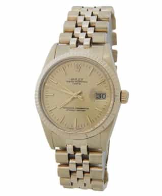 Mens Rolex 14K Yellow Gold Date Champagne Dial 15037 (SKU 9648283JAMT)