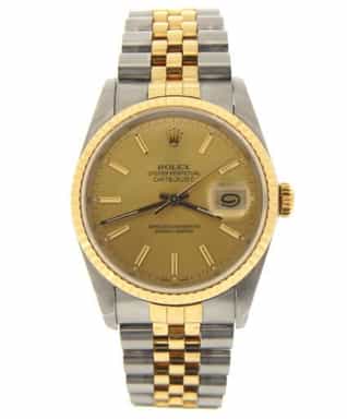 Mens Rolex Two-Tone 18K/SS Datejust Champagne  16233 (SKU L558159MT)