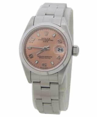 Ladies Rolex Stainless Steel Date 79160 Salmon Arabic Dial (SKU P718620AMT)