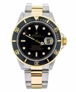 Mens Rolex Two-Tone 18K/SS Submariner Black  16613 (SKU X516568NBCMT)