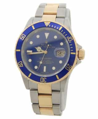 Mens Rolex Two-Tone 18K/SS Submariner Blue 16613 (SKU Z862534AMT)