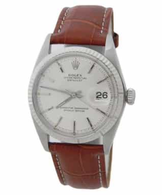 Mens Rolex Stainless Steel Datejust Watch Silver Dial 1601 (SKU 1277158BRAMT)