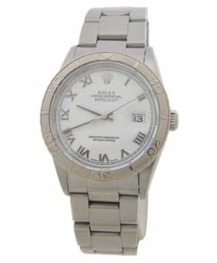 Mens Rolex Stainless Steel Datejust Turn-O-Graph White Dial 16264 (SKU F031567AMT)