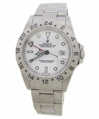 Mens Rolex Stainless Steel Explorer II White Dial 16570T (SKU F092999AMT)