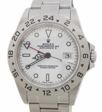 Mens Rolex Stainless Steel Explorer II White Dial 16570T (SKU F092999AMT)