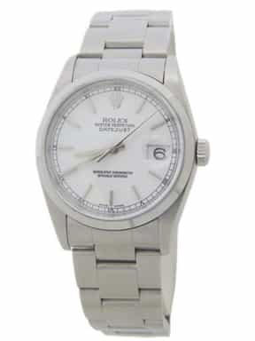 Mens Rolex Stainless Steel Datejust White Dial 16200 (SKU F553893AMT)