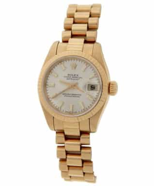 Ladies Rolex 18K Yellow Gold Datejust President Rose Dial 179178 (SKU K890517SAMT)