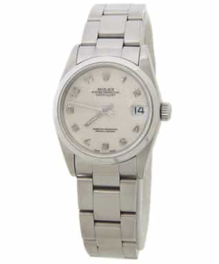 Mid-Size Rolex Datejust SS Watch with Ivory Anniversary AKA Jubilee Dial 68240 (SKU N558654AMT)