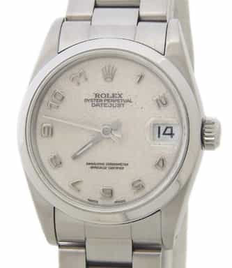Mid-Size Rolex Datejust SS Watch with Ivory Anniversary AKA Jubilee Dial 68240 (SKU N558654AMT)
