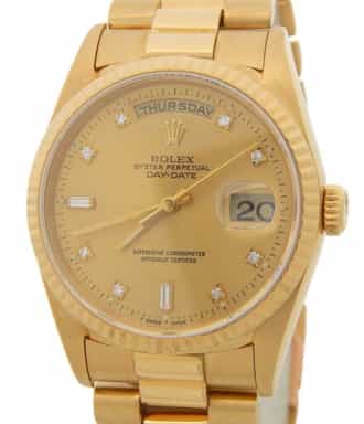 Mens Rolex 18K Gold Day-Date President Champagne Diamond 18238 (SKU 18238FPAMT)