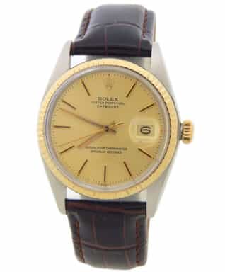 Mens Rolex Two-Tone Datejust 16013 Watch with Gold Champagne Dial (SKU 5626777AMT)